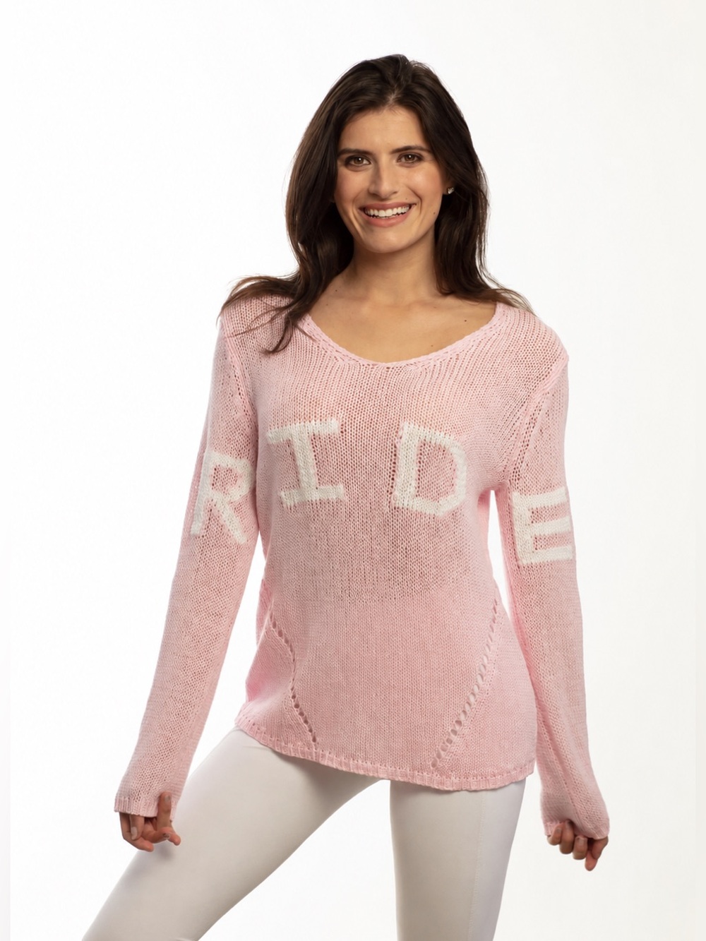 NWT! Goode Riders sweater the RIDE sweater pink size L